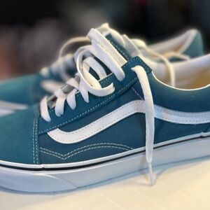 Teal and White Sneakers VANS